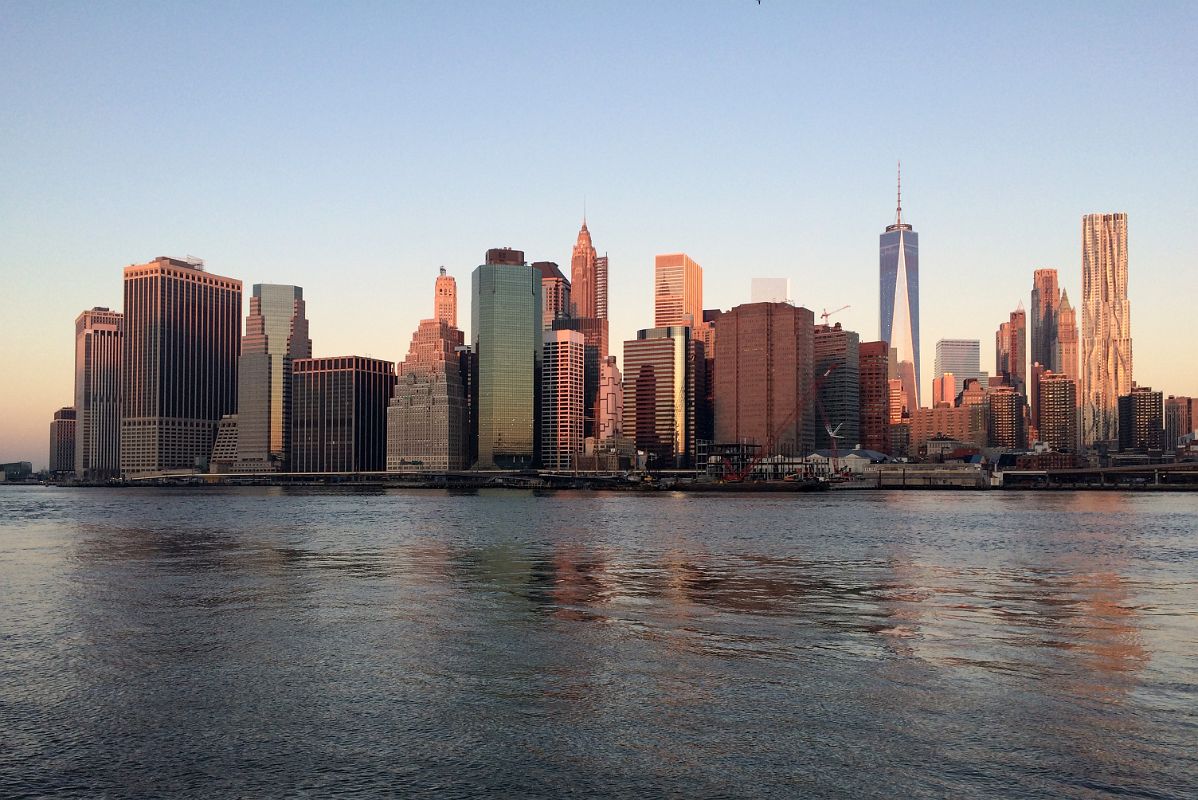 06 Sunrise On New York Financial District Skyline From Brooklyn Heights